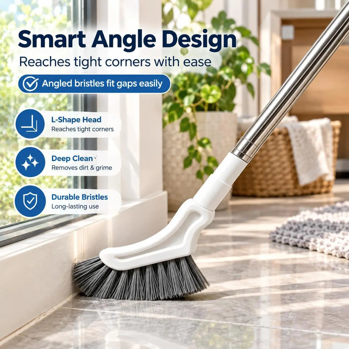🧹Telescopic Crevice Cleaning Brush – Long Handle Gap Cleaner for Bathroom, Toilet, Floors & Windows
