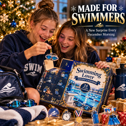 🏊 Swimming Advent Calendar 2026 – 24 Acrylic Swimming Ornaments 🎄 | Christmas Gift for Swimmers 🎁