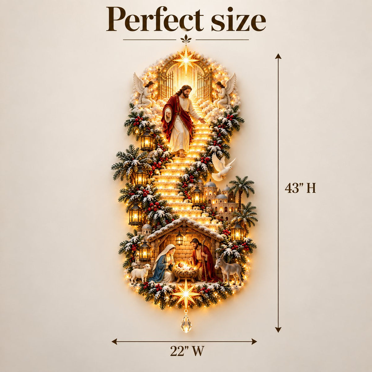 ✨ Last Day – 49% OFF!✨ Jesus Light of Heaven Christmas Wall Hanging✝️