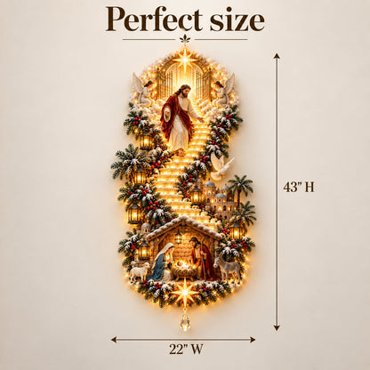 ✨ Last Day – 49% OFF!✨ Jesus Light of Heaven Christmas Wall Hanging✝️