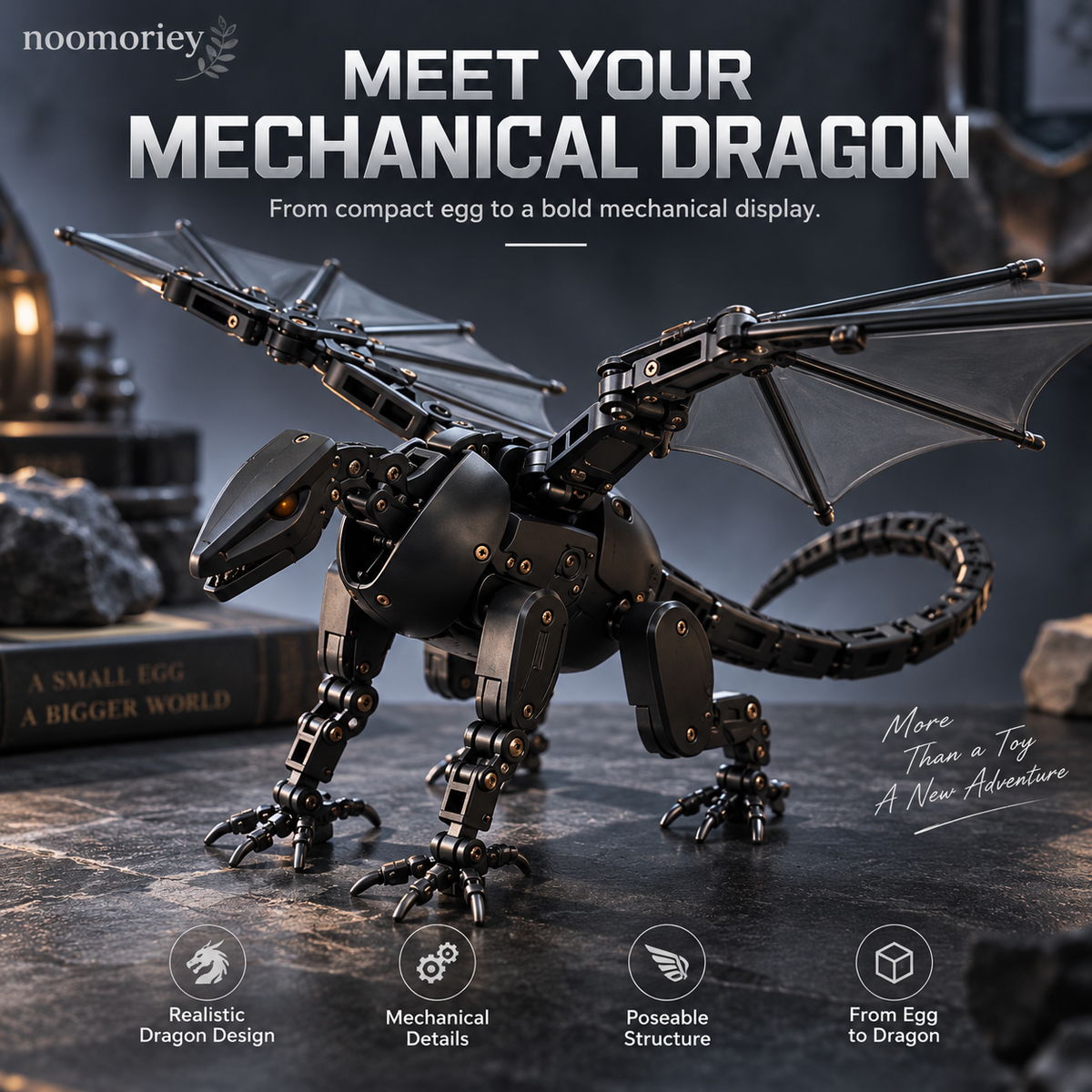 🥚🐉2-in-1 Transforming Dragon Egg – Mechanical Dragon Toy & Collectible