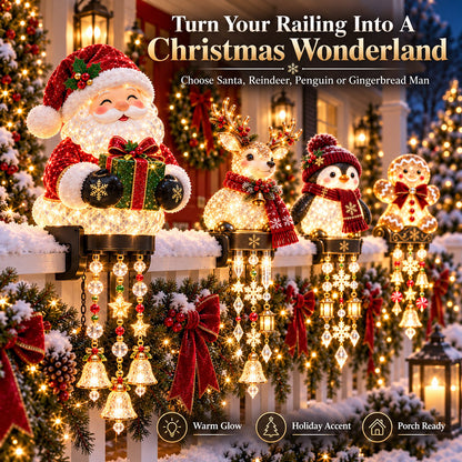 🎄Christmas Porch Railing Lights – 4 Festive Character Designs