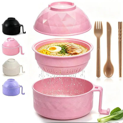 Colorful Round Bowls Complete Ramen Noodle Tableware Set