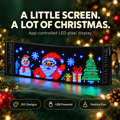 🎄 DIY Christmas LED Pixel Display – App-Controlled Custom Messages & Animations