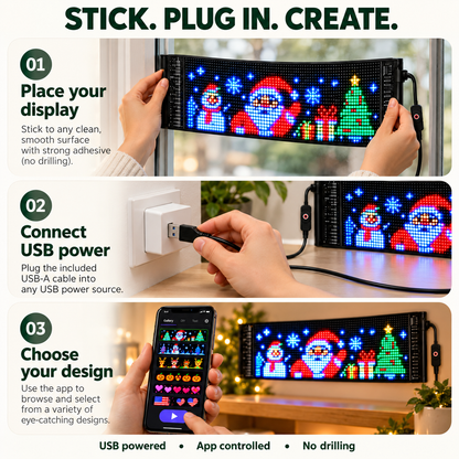 🎄 DIY Christmas LED Pixel Display – App-Controlled Custom Messages & Animations
