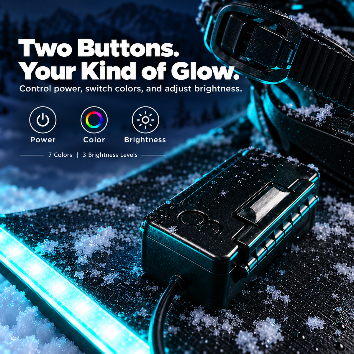 🏂 LED Snowboard Edge Light Kit ✨ 7 Color-Changing Lights – Turn Every Night Ride Into a Light Show