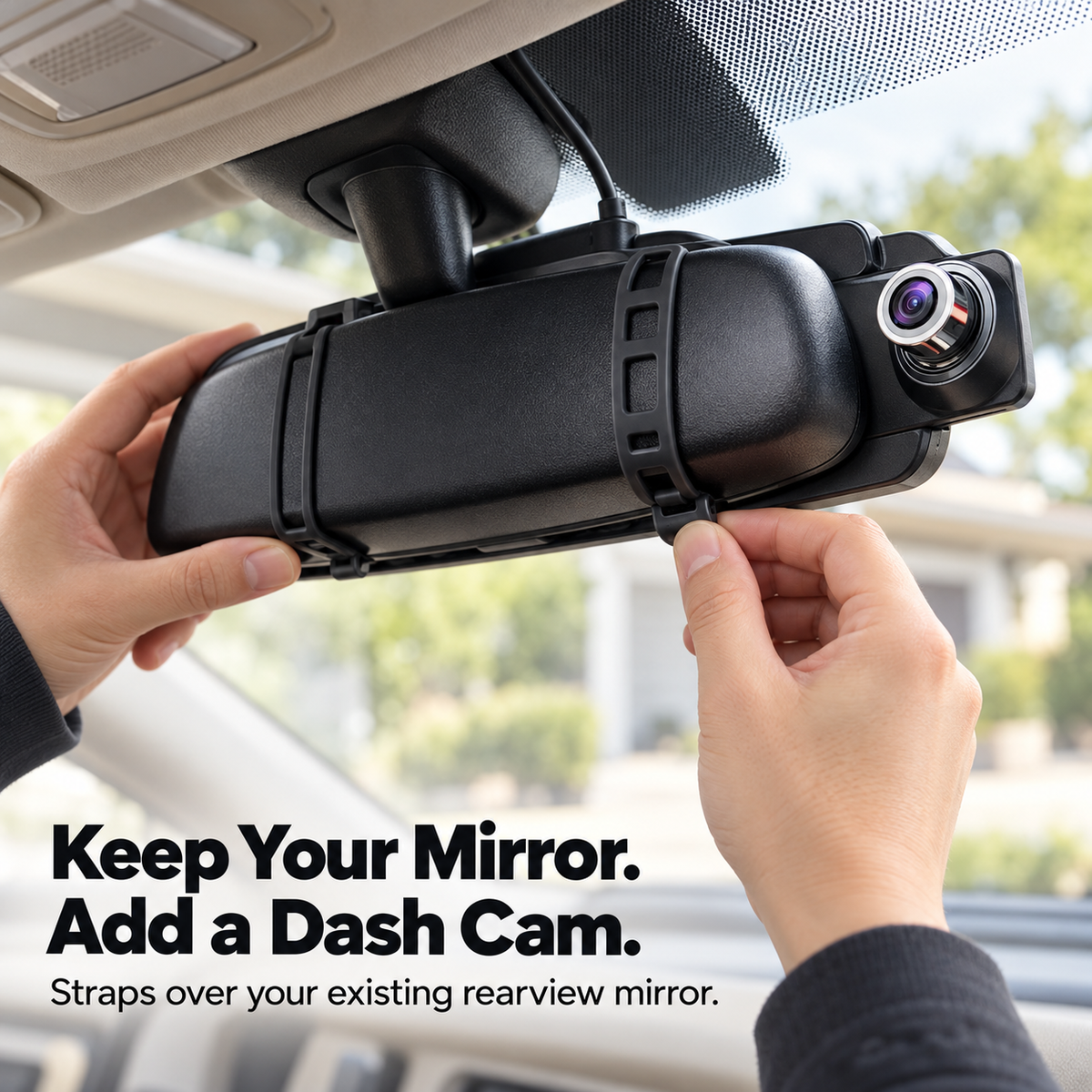 👆 One Tap. Two Views. — Front & Rear Touchscreen Mirror Dash Cam