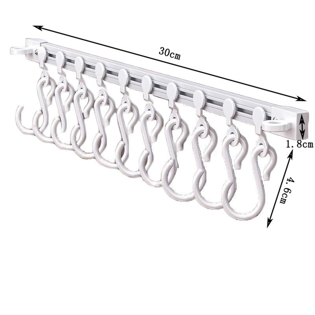 Multifunctional Slide Rail Hooks-No Punching Hooks for Bathroom,Bedroom,Office,Wall and Door