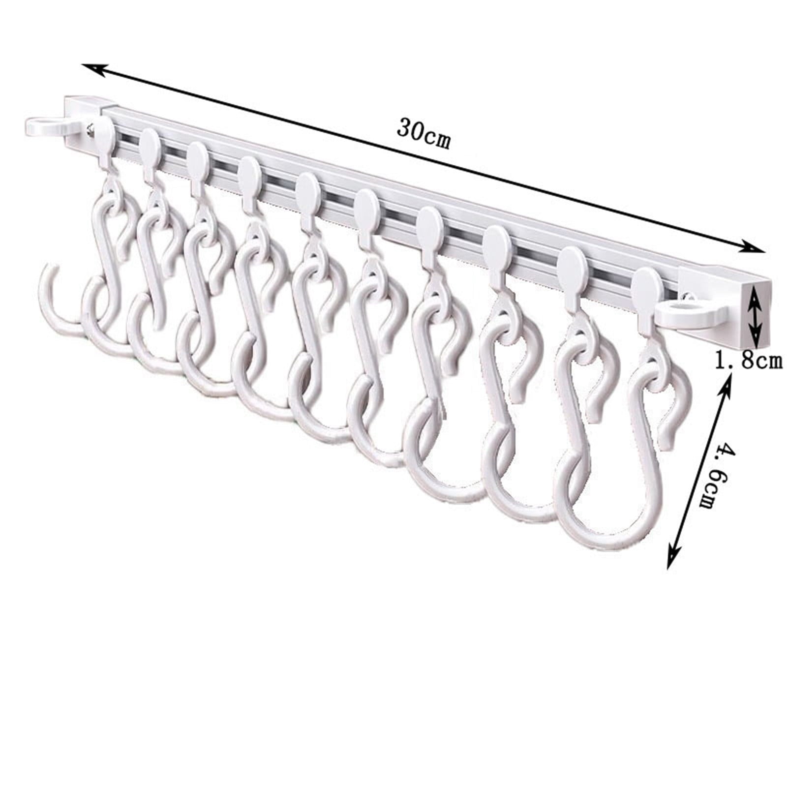 Multifunctional Slide Rail Hooks-No Punching Hooks for Bathroom,Bedroom,Office,Wall and Door