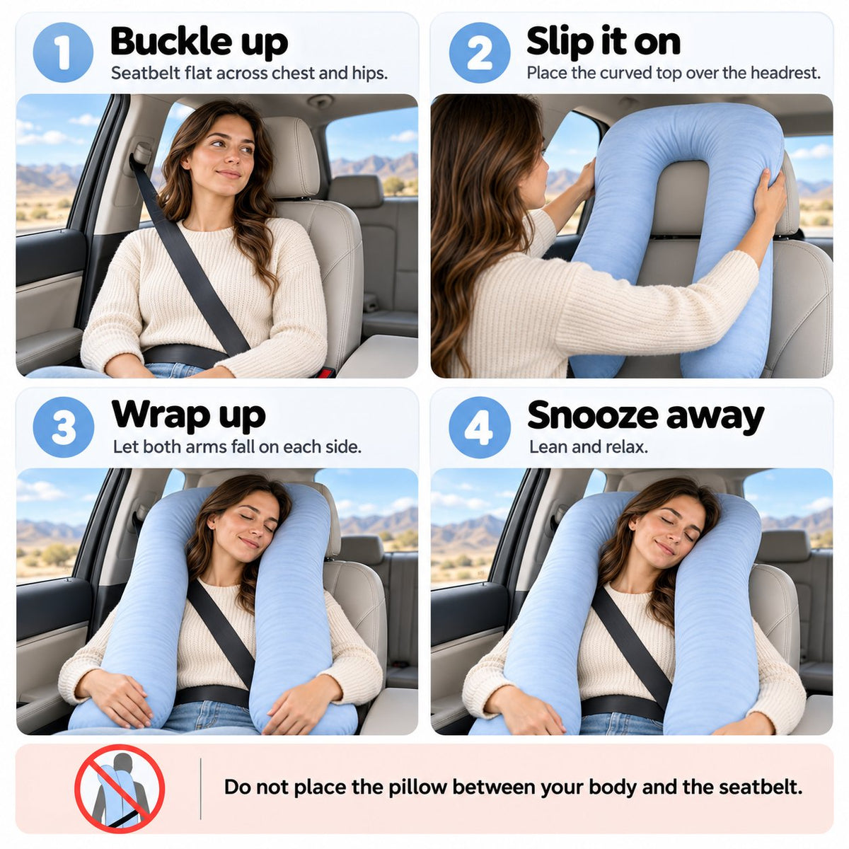 U-Shape Full Body Car Pillow 🚗💤