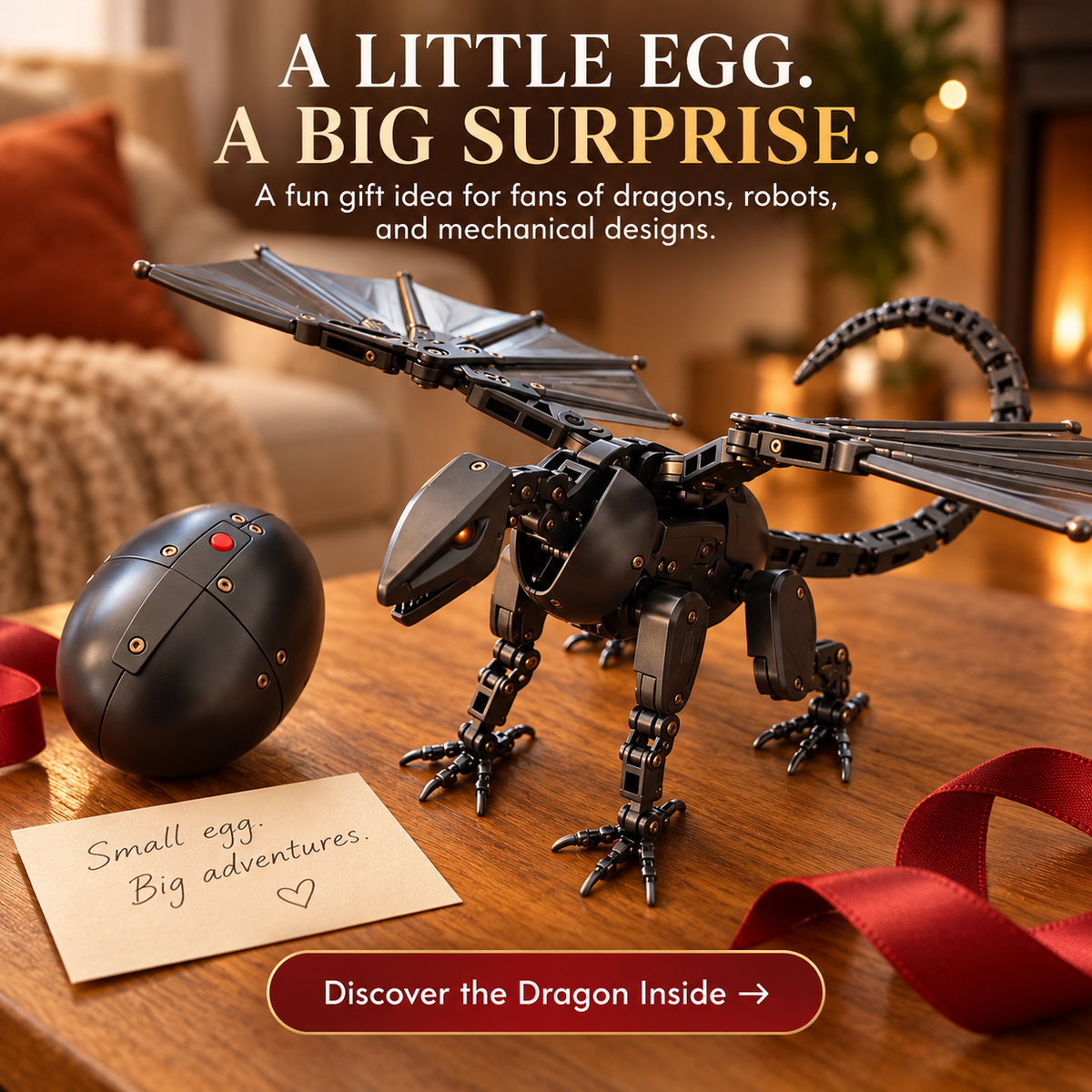 🥚🐉2-in-1 Transforming Dragon Egg – Mechanical Dragon Toy & Collectible