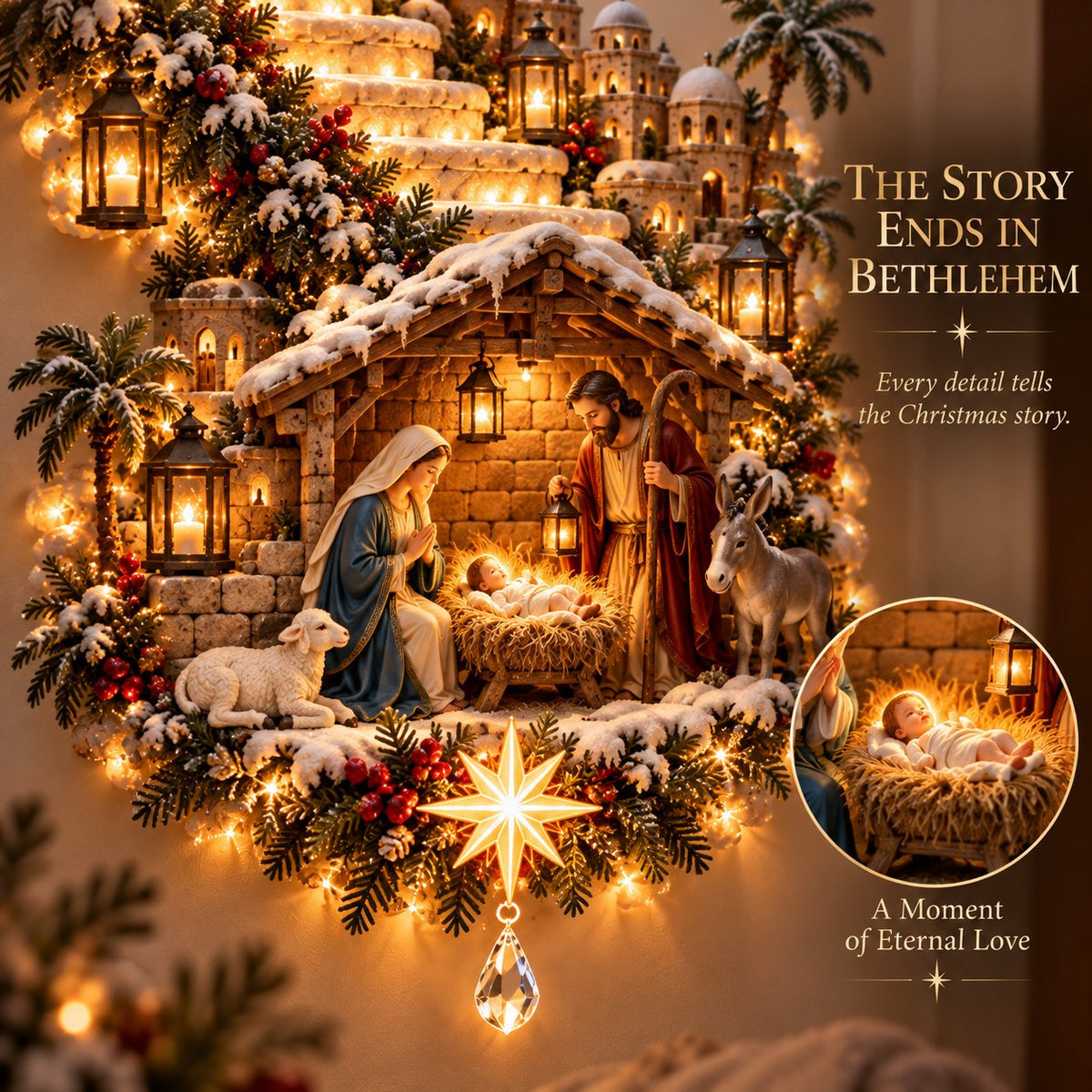✨ Last Day – 49% OFF!✨ Jesus Light of Heaven Christmas Wall Hanging✝️