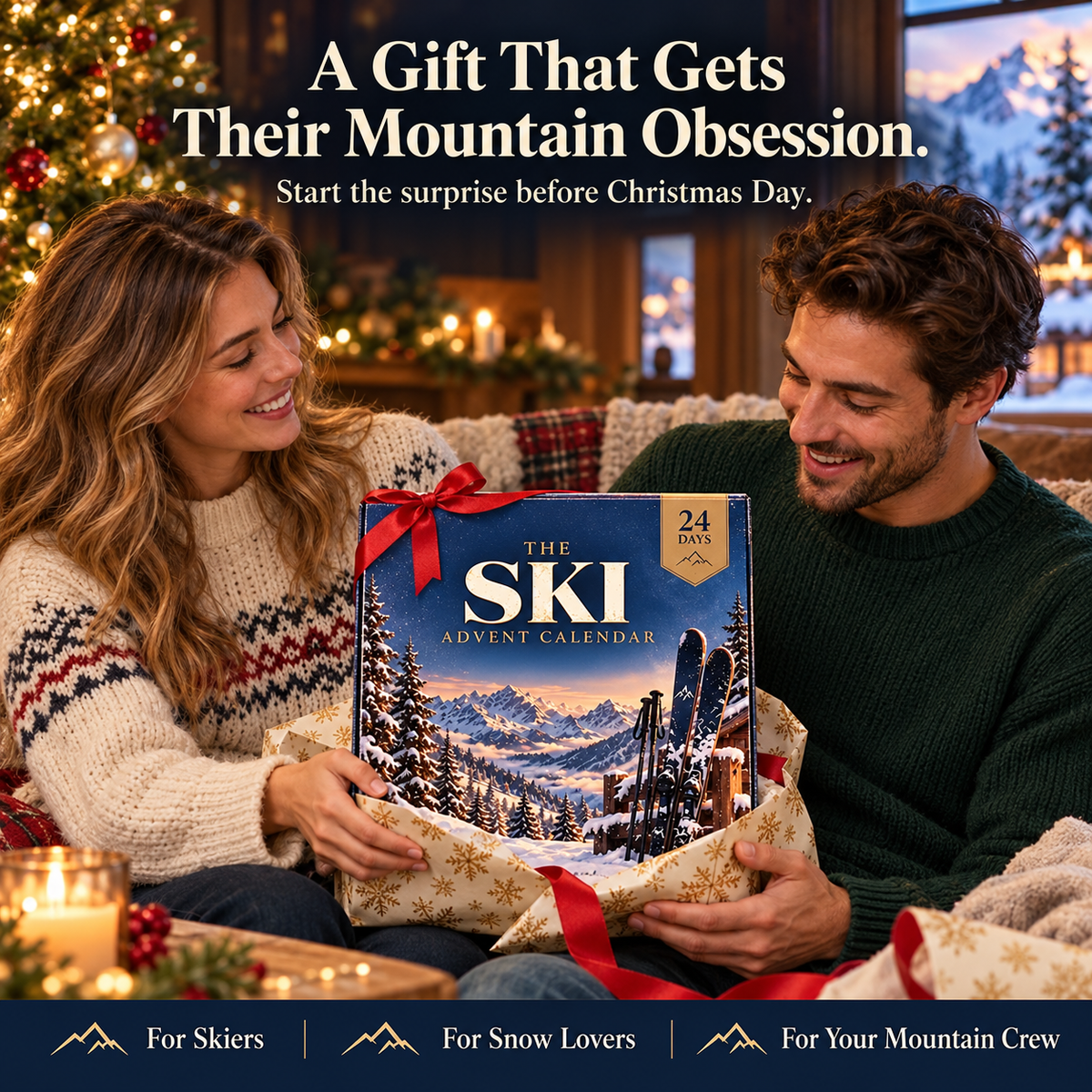 ⛷️ Ski Advent Calendar 2026 – 24 Day Alpine Christmas Countdown 🎄 | Skier & Snow Lover Gift 🎁