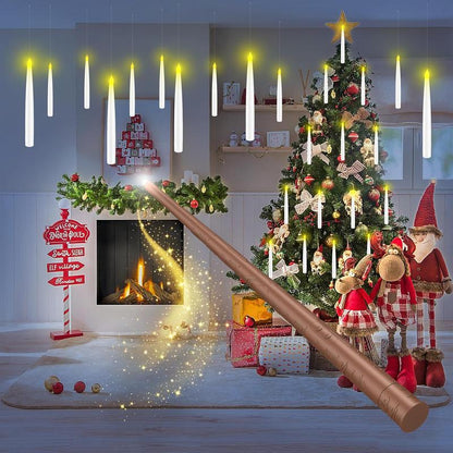 ✨ Magic Wand Flameless Floating LED Candles – 12-Pack Hanging Lights