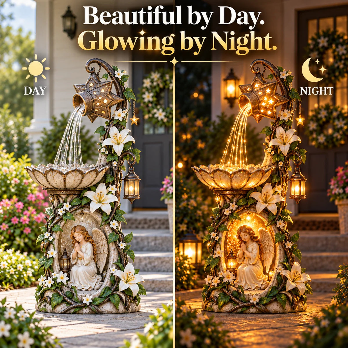 🔥Christmas Specials👼✨ Angel Starlight GardenFountainTM - Faith-inspiredLighted Outdoor Decor