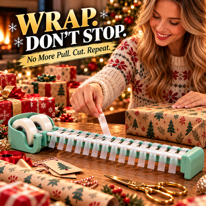 🎁✂️ Tape Zoomie 2-Pack – 18 Ready Tape Strips for Faster Gift Wrapping 🎄✨