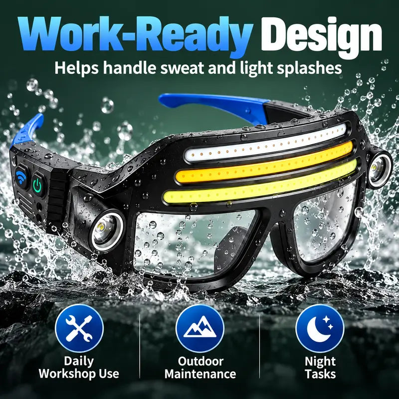 🎁 Rechargeable LED Glasses Light – Hands-Free Lighting for Repairs & Outdoor Adventures