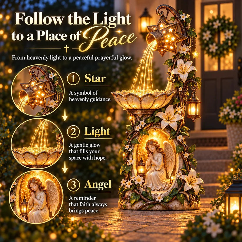 🔥Christmas Specials👼✨ Angel Starlight GardenFountainTM - Faith-inspiredLighted Outdoor Decor