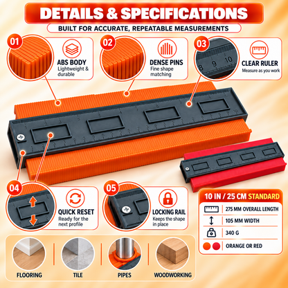 🔥 50% OFF Contour Gauge Tool – Copy Any Shape & Make Perfect Cuts Every Time🔨
