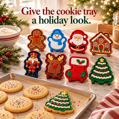 🎄 Christmas Cookie Cutter Set – 8 Festive Shapes for Holiday Baking 🍪✨