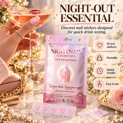 💅 Drink Test Nail Stickers – Discreet GHB Testing | 10-Pack