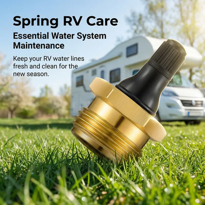 2-PCS RV Water Line Blowout Plug – Brass Air Compressor Winterizing Adapter for RV, Camper, Trailer & Boat Plumbing Systems