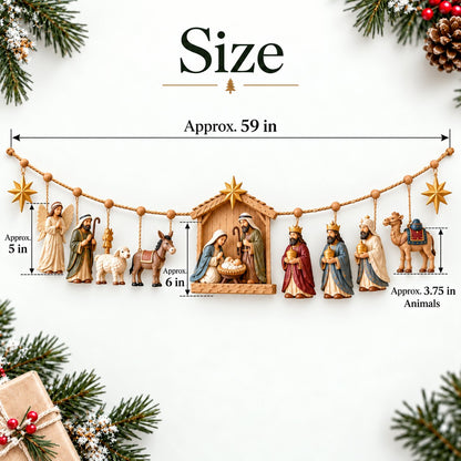 ✝️ 🎄 The Night Hope Was Born – Bethlehem Nativity Christmas Garland