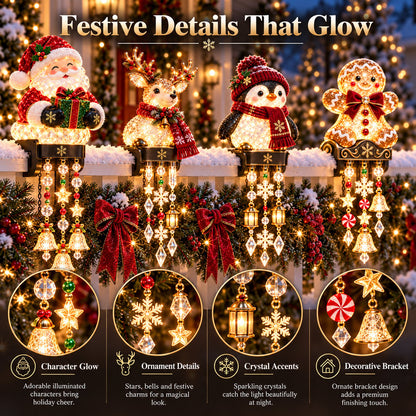 🎄Christmas Porch Railing Lights – 4 Festive Character Designs