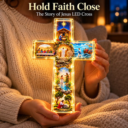 🙏✝️ Jesus Story Cross Lamp – A Gift of Faith, Hope & Love ✨