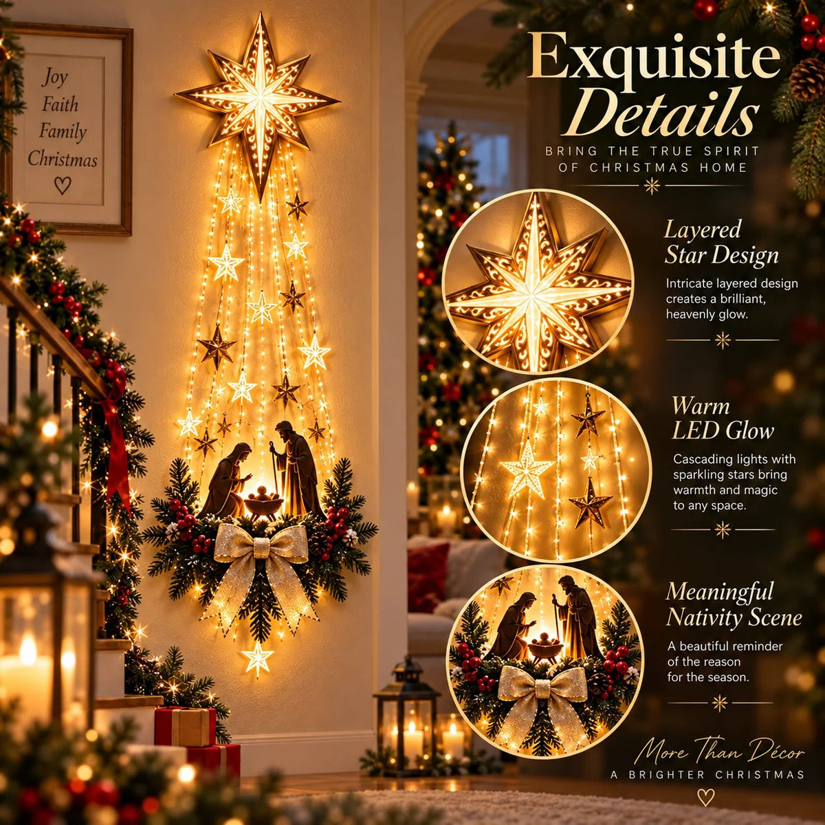 Bethlehem Star of Faith™ – Lighted Nativity Christmas Wall Decor