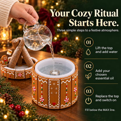 🎄 Mini Christmas Campfire Mist Lamp – Cozy LED Holiday Tabletop Decor