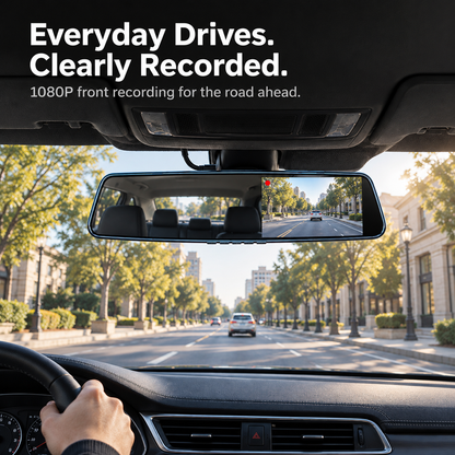 👆 One Tap. Two Views. — Front & Rear Touchscreen Mirror Dash Cam