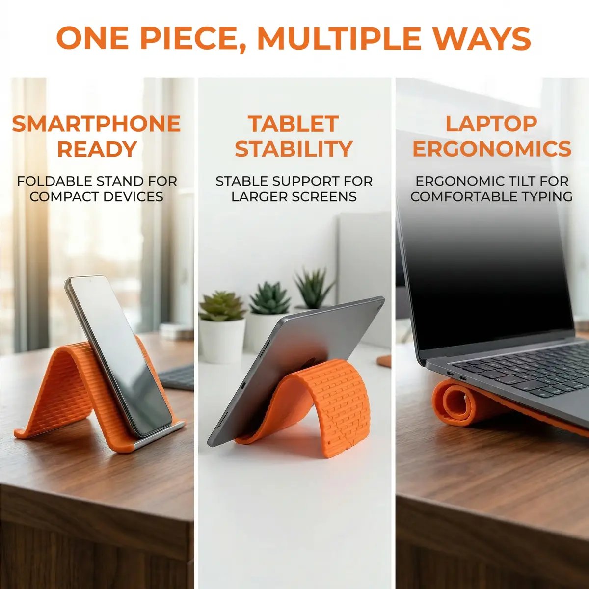 📱 Flexible 3-in-1 Device Stand – Shape It for Phones, Tablets & Laptops
