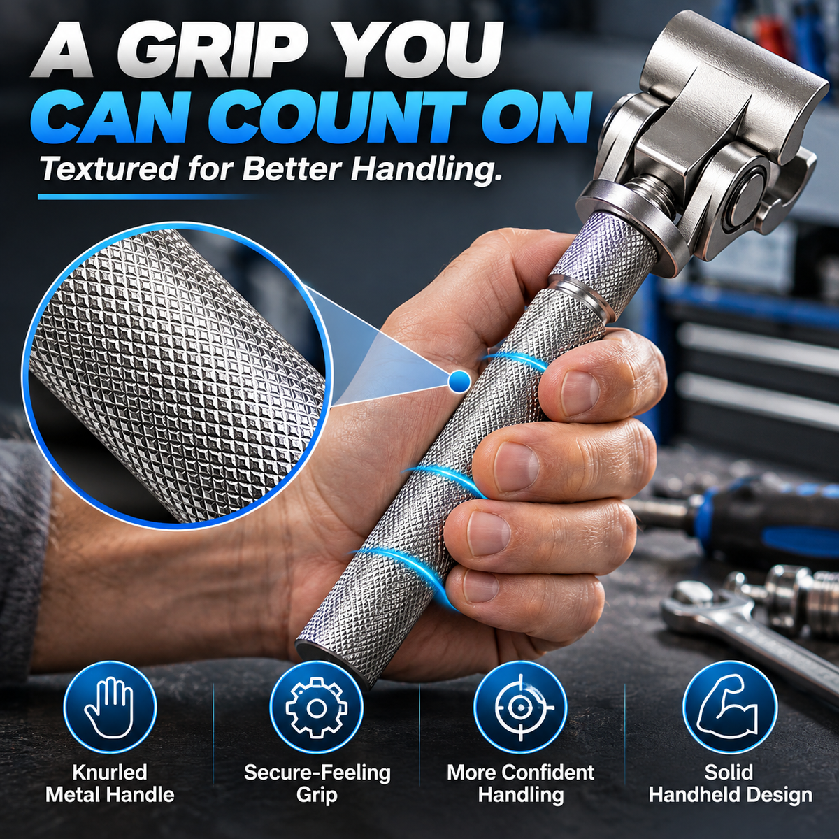 🔧 Adjustable Steel Hinge Wrench – Precision Door Hinge Adjustment Tool with Articulated Head & Anti-Slip Grip