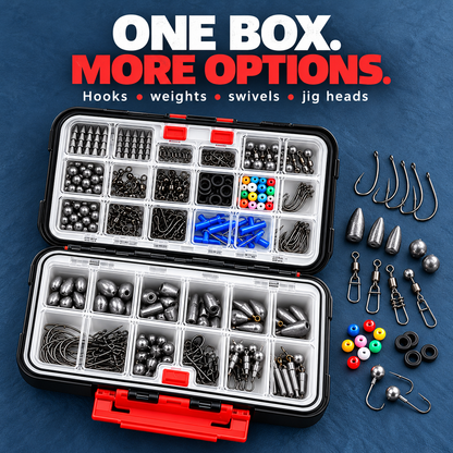 Freshwater Fishing Tackle Kit with Organizer — 265 / 400 Pieces