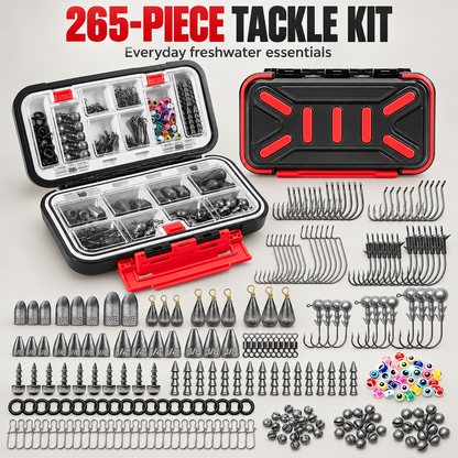 Freshwater Fishing Tackle Kit with Organizer — 265 / 400 Pieces
