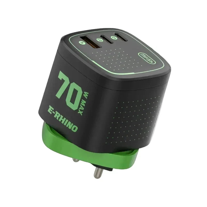 ⚡70W GaN Global Travel Charger 🌍– 3-Port Fast Charging with Integrated Rotary Plug🔌