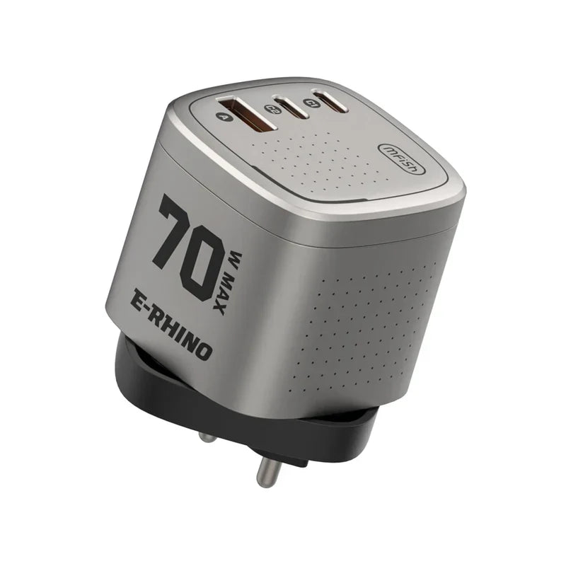⚡70W GaN Global Travel Charger 🌍– 3-Port Fast Charging with Integrated Rotary Plug🔌