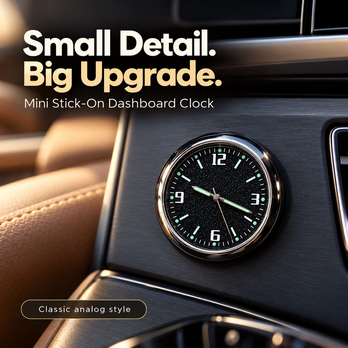 🕒 2 PACK-Mini Stick-On Car Dashboard Clock
