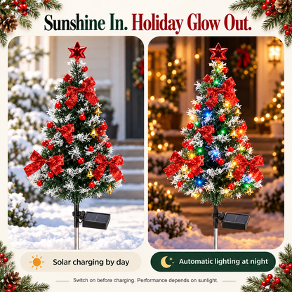 🎄Solar Christmas Tree Lights – Multicolor Outdoor Holiday Path & Garden Decor