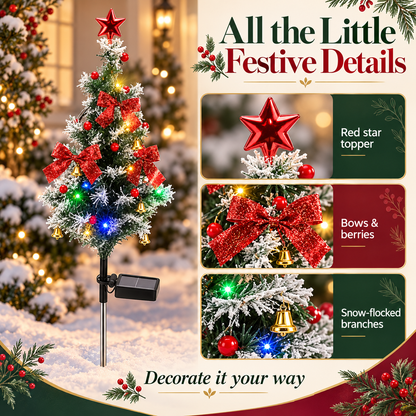 🎄Solar Christmas Tree Lights – Multicolor Outdoor Holiday Path & Garden Decor