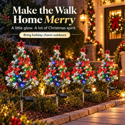🎄Solar Christmas Tree Lights – Multicolor Outdoor Holiday Path & Garden Decor