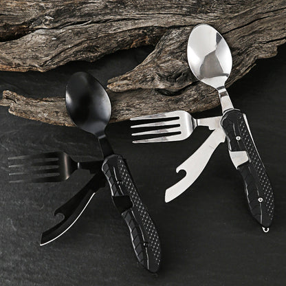 🎉🎉Surprise 50% off！🏕️Must-have for outdoor trips 🍴🥄3-In-1 Outdoor Folding Multifunctional Tableware