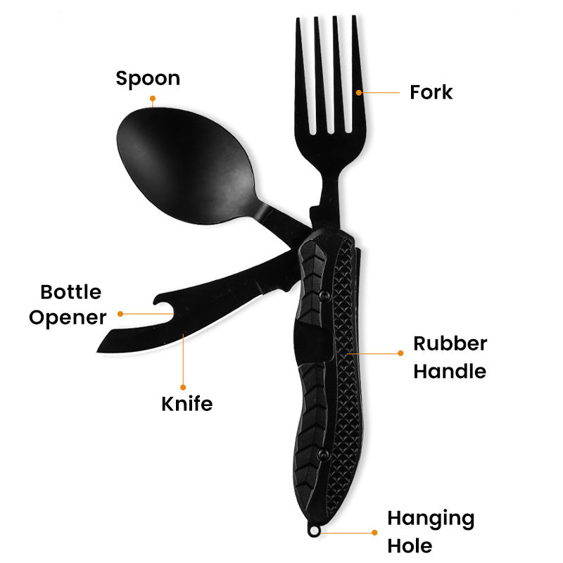 🎉🎉Surprise 50% off！🏕️Must-have for outdoor trips 🍴🥄3-In-1 Outdoor Folding Multifunctional Tableware