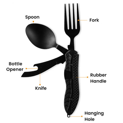 🎉🎉Surprise 50% off！🏕️Must-have for outdoor trips 🍴🥄3-In-1 Outdoor Folding Multifunctional Tableware