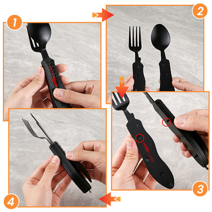 🎉🎉Surprise 50% off！🏕️Must-have for outdoor trips 🍴🥄3-In-1 Outdoor Folding Multifunctional Tableware