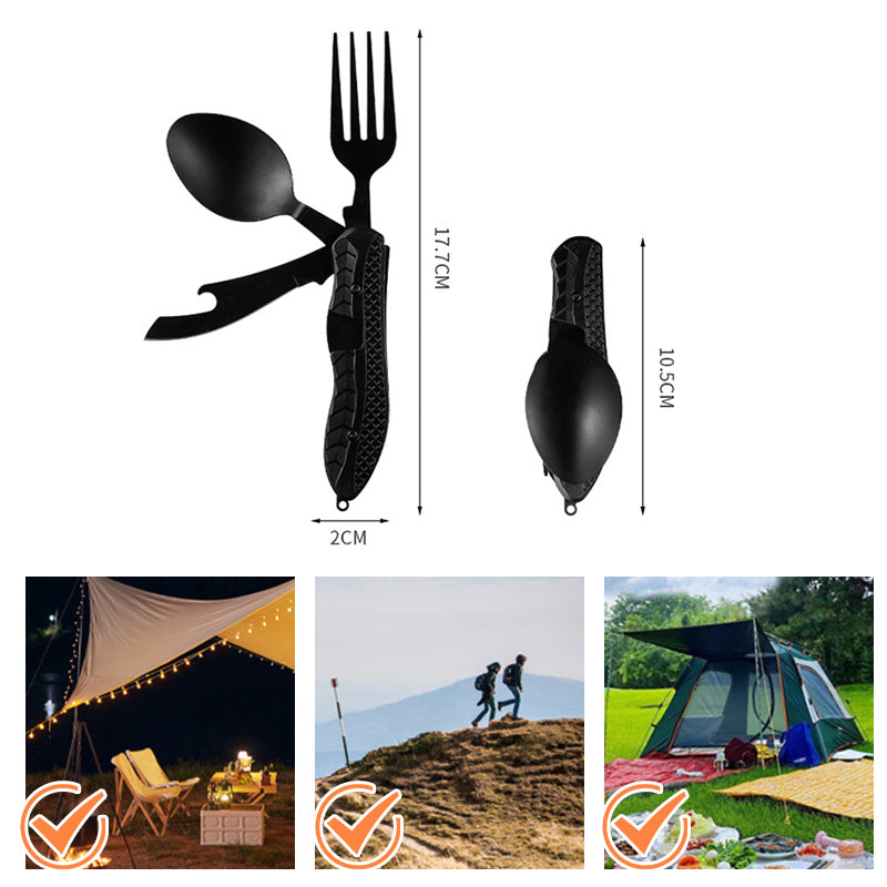 🎉🎉Surprise 50% off！🏕️Must-have for outdoor trips 🍴🥄3-In-1 Outdoor Folding Multifunctional Tableware