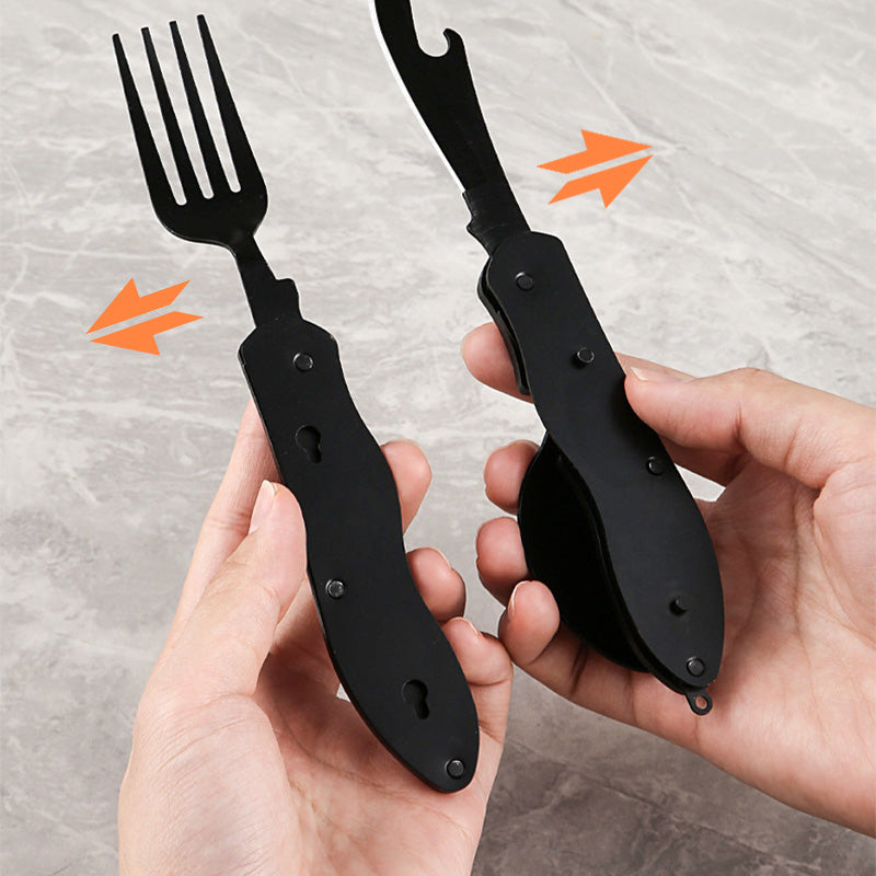 🎉🎉Surprise 50% off！🏕️Must-have for outdoor trips 🍴🥄3-In-1 Outdoor Folding Multifunctional Tableware