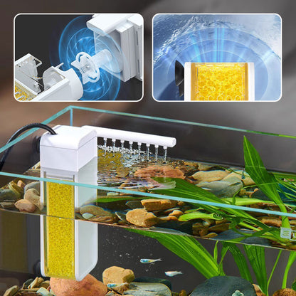 🐠 Multifunctional Mini Aquarium Filter – Compact Water Filtration System for Small Fish Tanks