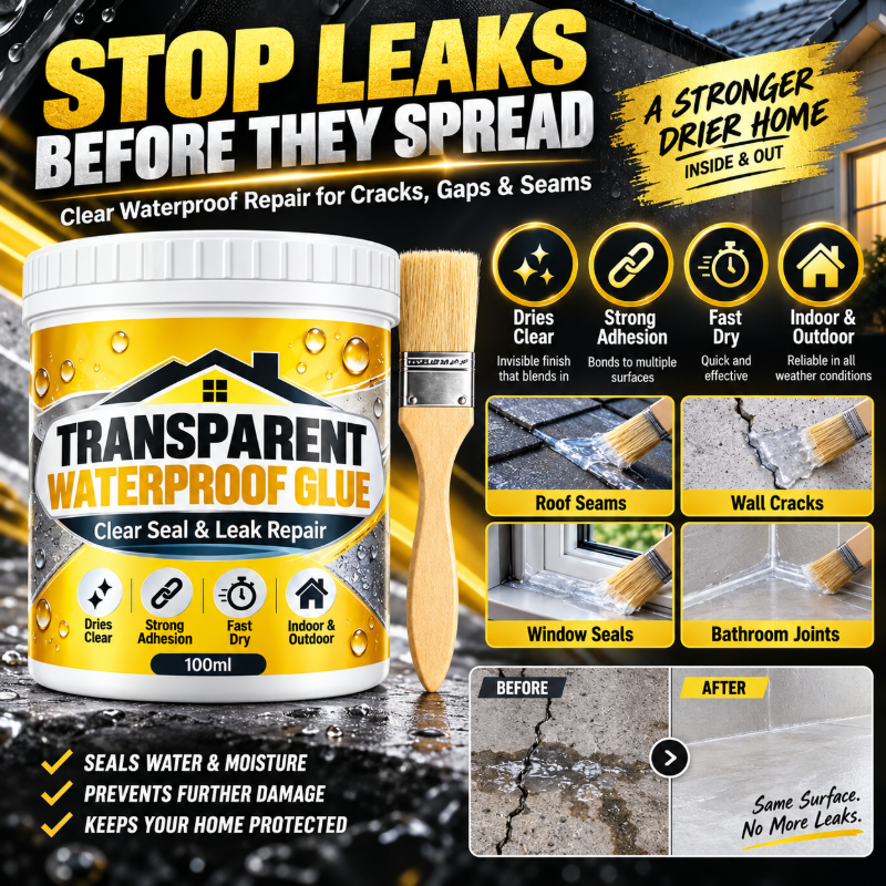 Transparent Waterproof Glue with Brush for Leak Repair🍀